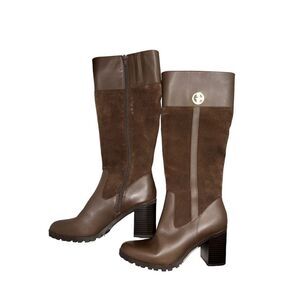 Giani Bernini Kaidyn Lug Sole Riding Boots Brown Leather